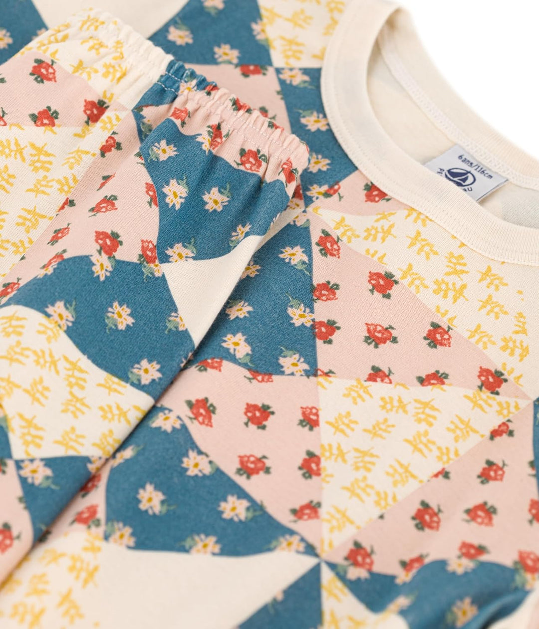 Petit Bateau Mädchen Pyjama 4 Jahre Weiss Avalanche / Mehrfarbig, 4 Jahre Weiss Avalanche / Mehrfarb