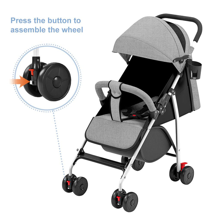 Travel buggy,leicht (4,8 kg), Bequemer Buggy kinderbuggy klappbar und verstellbar, Mit Baumwollbezug