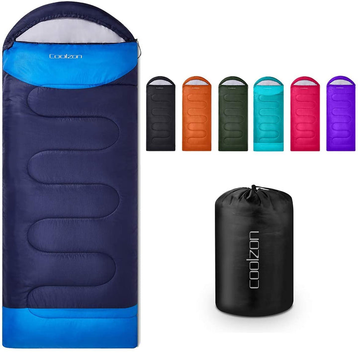 Coolzon Schlafsack Outdoor für Camping 3-4 Jahreszeiten, Erwachsene Deckenschlafsack Kleines Marine,