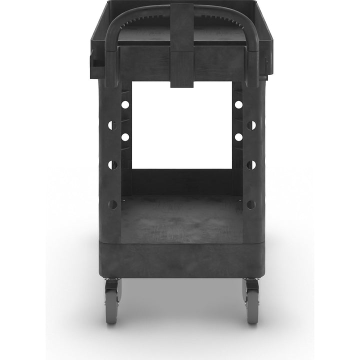 Rubbermaid Commercial Products Small Lipped Shelf Heavy Utility Cart - Black