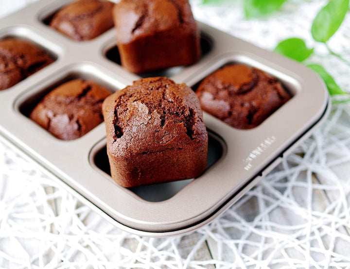 CHEFMADE Brownie Kuchen Pan, 6-hohlraum Nicht-Stick Platz Muffin Pan Blondie Backformen für Ofen Bac