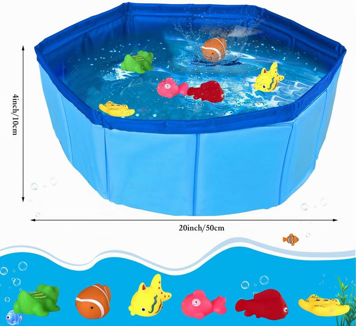 Katzen Pool 50x10cm Faltbare Katzenpool mit 6 Fischen Wasser Spielzeug Faltbarer Pool Interaktives W