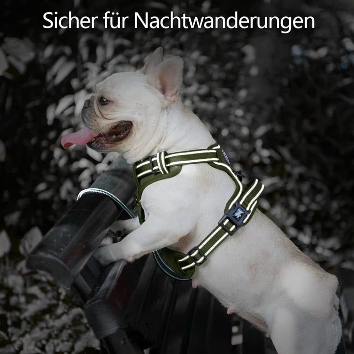 PoyPet Keine Pull Hundegeschirr, Reflektierendes Hundegeschirr für Hunde ohne Choke, Verstellbare, w