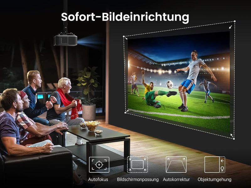 Yaber K3 Smart Beamer 【1600 ANSI & Google TV & Sound by JBL】 Tageslicht Beamer mit WiFi 6 & Bluetoot