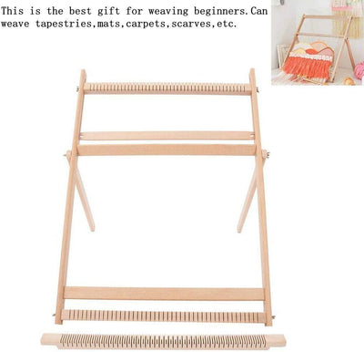 BHDD Webstühle mit Ständer, Multi-Handwerk Webstuhl Kit Verstellbarer Webrahmen Massivholz Abdeckung