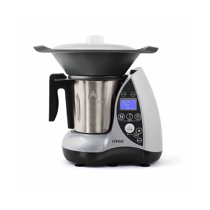 Livoo DOP142G Küchenmaschine beheizbar, Edelstahl, grau, Grau