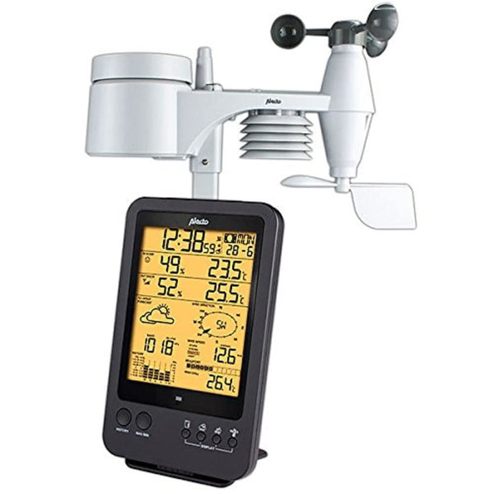 Alecto WS-4700 Wetterstation Funk mit Aussensensor - Funkwetterstation - 5-in-1 - grosses Display -