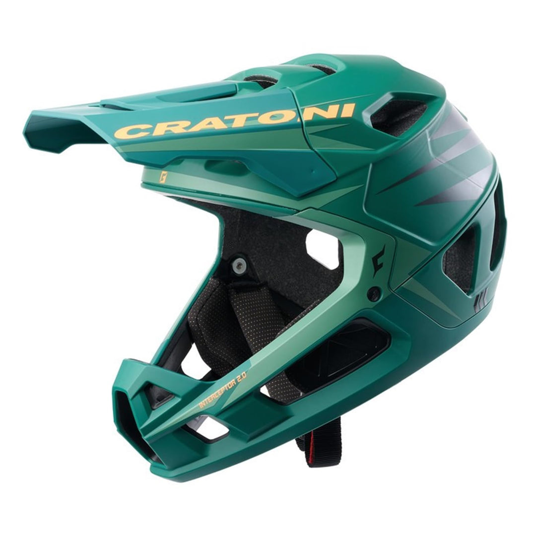 Cratoni Unisex – Erwachsene Interceptor Helmet M Grün/Neonorange Matt, M Grün/Neonorange Matt