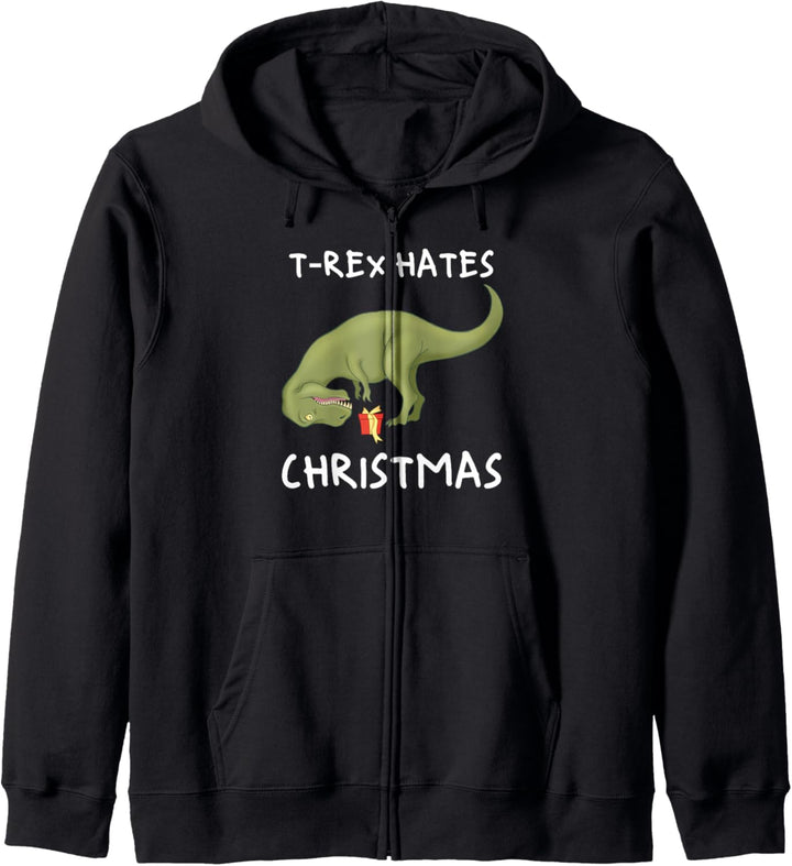 Trex Hates Christmas Lustiges Dinosaurier Xmas Weihnachts Kapuzenjacke