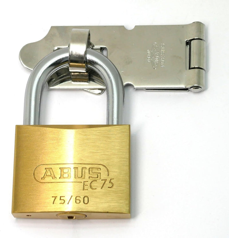 ABUS Hangschloss EC75/60 mit Wendeschlüsseltechnologie Messing, Schlosskörperbreite 60 mm" 60mm, 60m