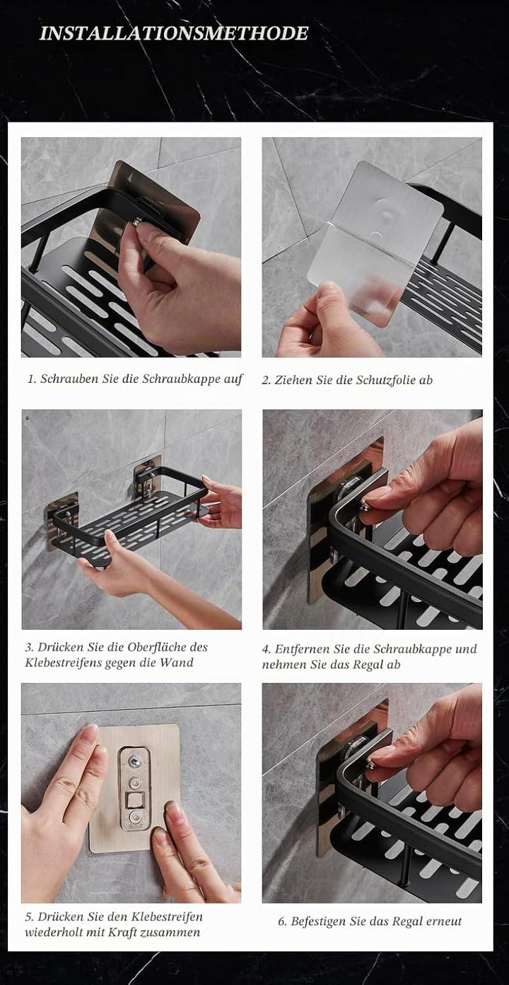 Duschablage Ohne Bohren, 2 Stück Badezimmer Regal, Badregal Bad Organizer Rostfrei Duschregal für Sh