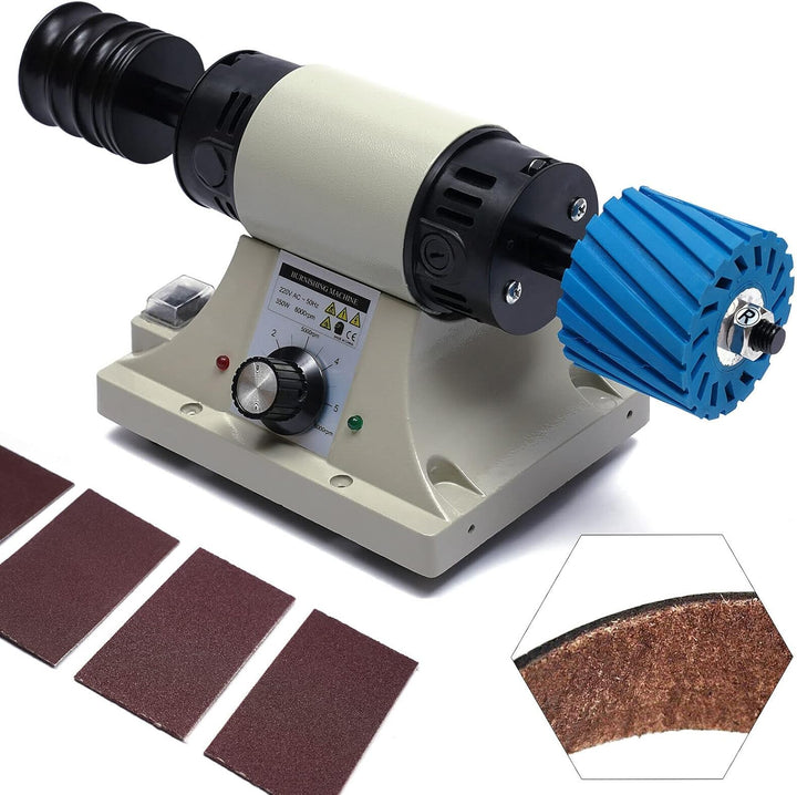 SHZICMY Elektrisch Leder Poliermaschine Schleifmaschine 350W Leder Gummi Polierer mit Palisander Sch