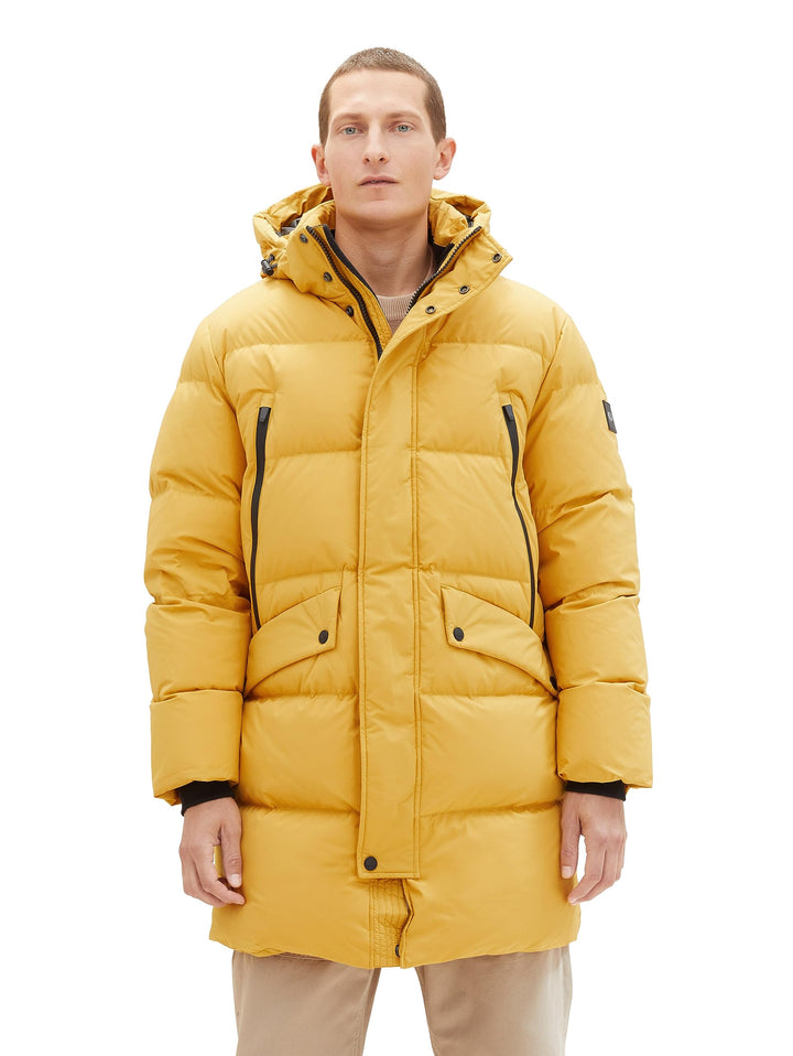 Tom Tailor Herren Recycled Down Puffer-Parka mit Abnehmbarer Kapuze M 10533 - Golden Fall, M 10533 -