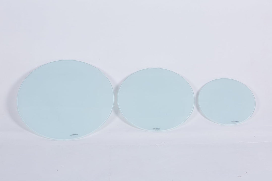 Euro Tische Glasplatte für Kaminofen und Tischplatte in Ø40cm Schutzplatte mit 6mm ESG Sicherheitsgl