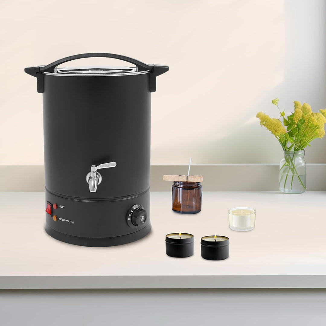 Wachsschmelzer 12 L 1800 W für Kerzenherstellung DIY Schwarz | 12 L, 1800 W, 30-110 °C, SUS 304 Edel