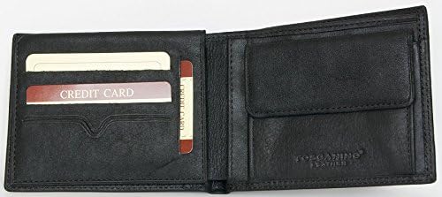 Schwarz Grosse Qualität Weiche Echtleder Geldbörse Toscanino