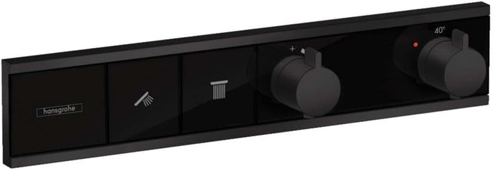 hansgrohe Unterputz Thermostat RainSelect, für 2 Funktionen, Mattschwarz Mattschwarz 2 Funktionen, M