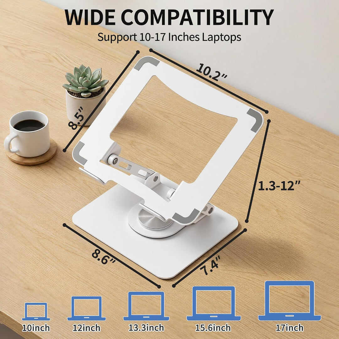 SOUNDANCE Laptopständer mit 360° drehbarer Basis, Ergonomische Computererhöhung für Schreibtisch, Ei