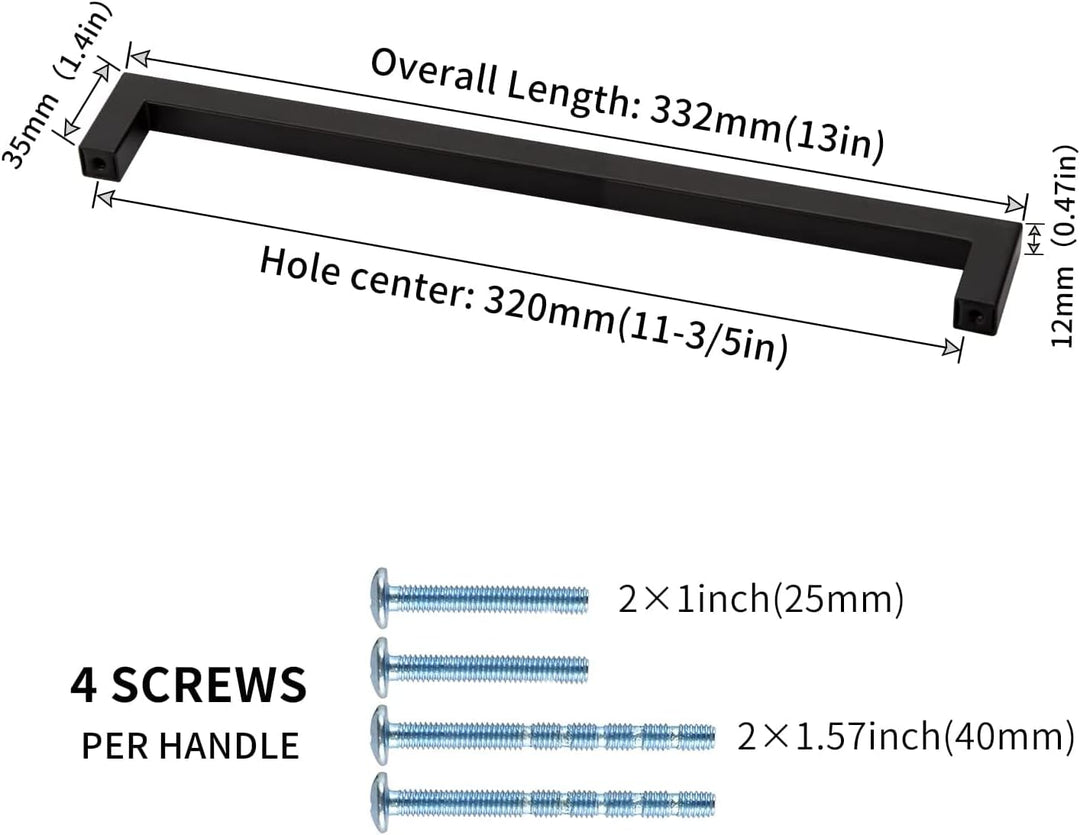 LONTAN 10 Stück Küchengriffe Schwarz 320mm lochabstand Schrankgriffe Schwarz Griffe für Küchenschrän