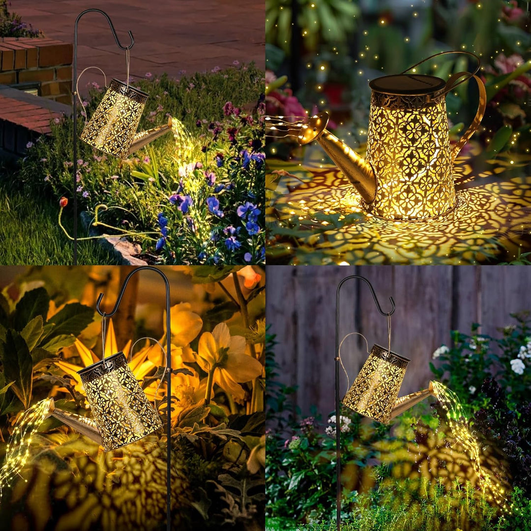Solar Giesskanne mit Lichterkette Gartendeko, GuKKK LED Aussen Solarlampen, IP65 Wasserdicht Giesska