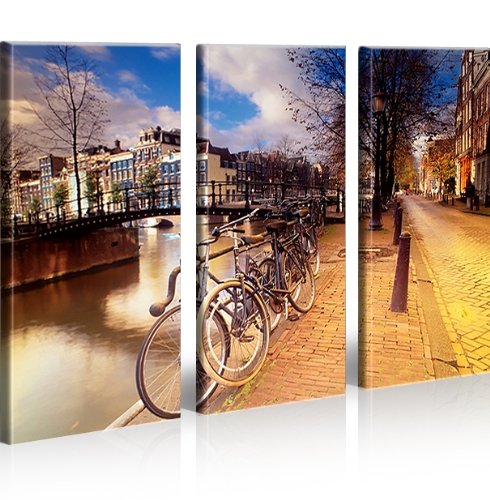 islandburner Bild Bilder auf Leinwand Amsterdam V2 Holland XXL Poster Leinwandbild Wandbild Dekoarti