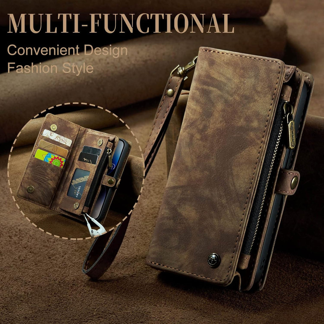 UFinetech iPhone 14 Pro Hülle, Flip Leder TPU Stossfest Kartenfach Tasche Handyhülle iPhone 14 Pro (