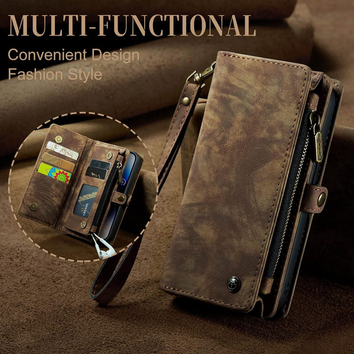 UFinetech iPhone 14 Pro Hülle, Flip Leder TPU Stossfest Kartenfach Tasche Handyhülle iPhone 14 Pro (