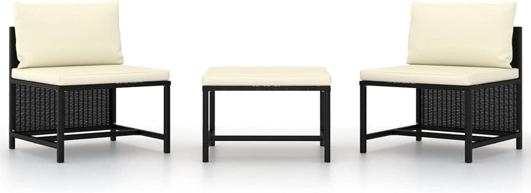 Festnight Lounge Sofa 3-TLG. Modular-Mittelsofa Garten-Sofagarnitur mit Auflagen Gartensofa Gartenmö