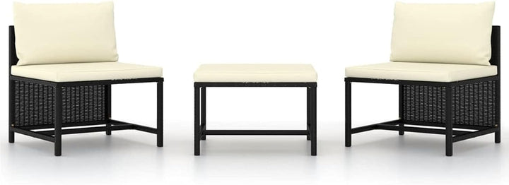 Festnight Lounge Sofa 3-TLG. Modular-Mittelsofa Garten-Sofagarnitur mit Auflagen Gartensofa Gartenmö