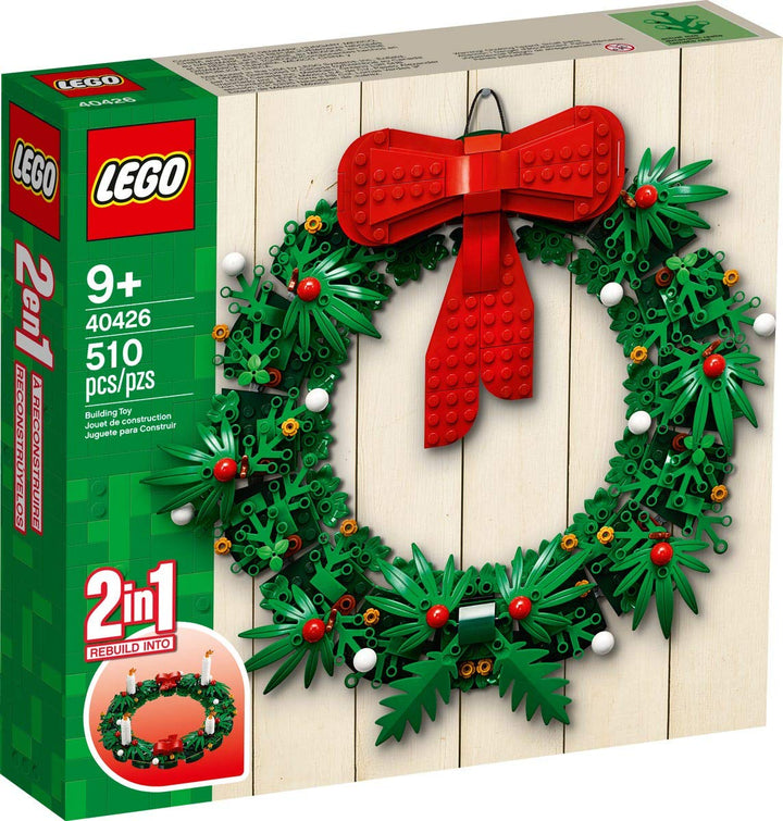 Lego Kultiger Weihnachtskranz 2-in-1 mit grosser roter Schleife und Advent 40426