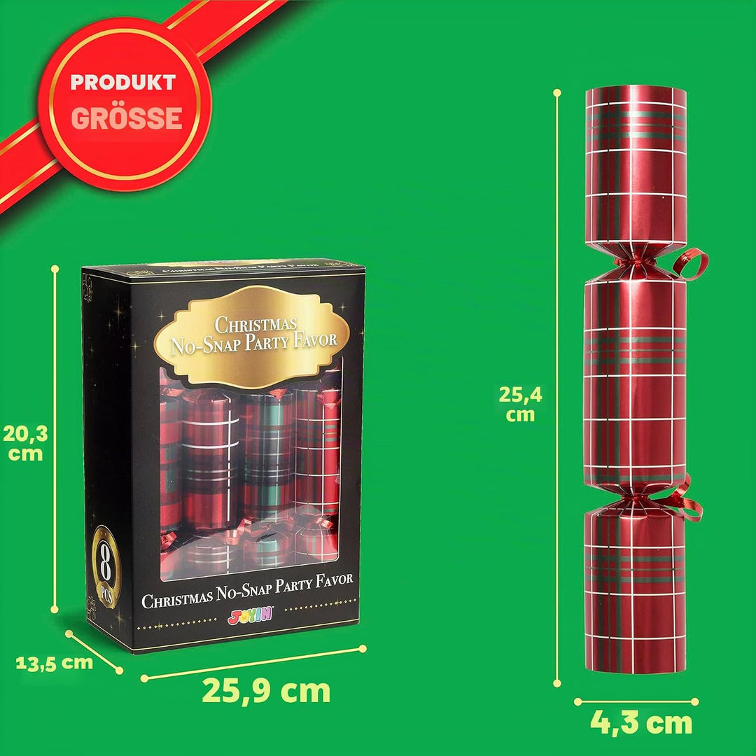 JOYIN 8 Stück 25,4 cm Knallbonbons für Weihnachten Witz und kleinem Geschenk innen, saisonales Feier
