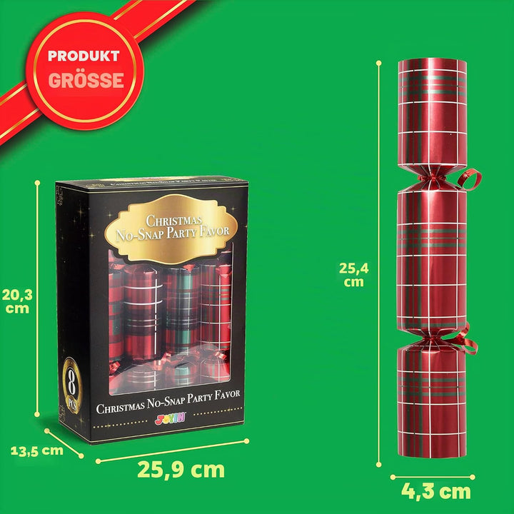 JOYIN 8 Stück 25,4 cm Knallbonbons für Weihnachten Witz und kleinem Geschenk innen, saisonales Feier