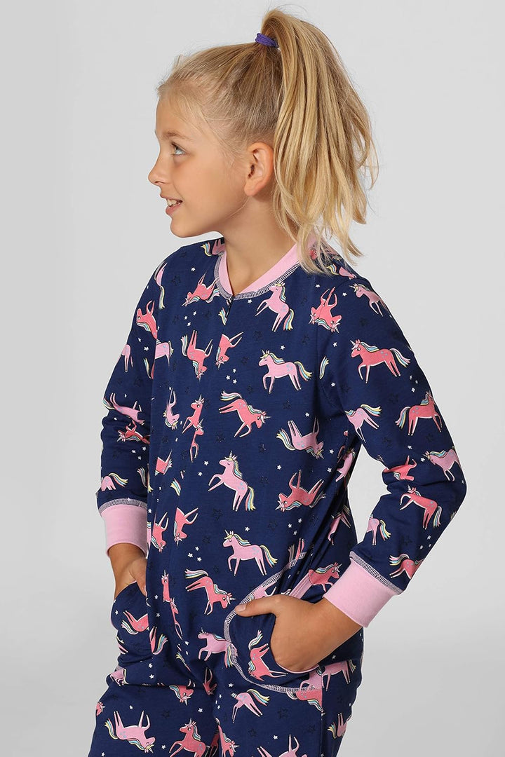 Merry Style Mädchen Schlafoverall Jumpsuit Mädchen Bequeme und warme Schlafanzug Kinder MS10-186 134
