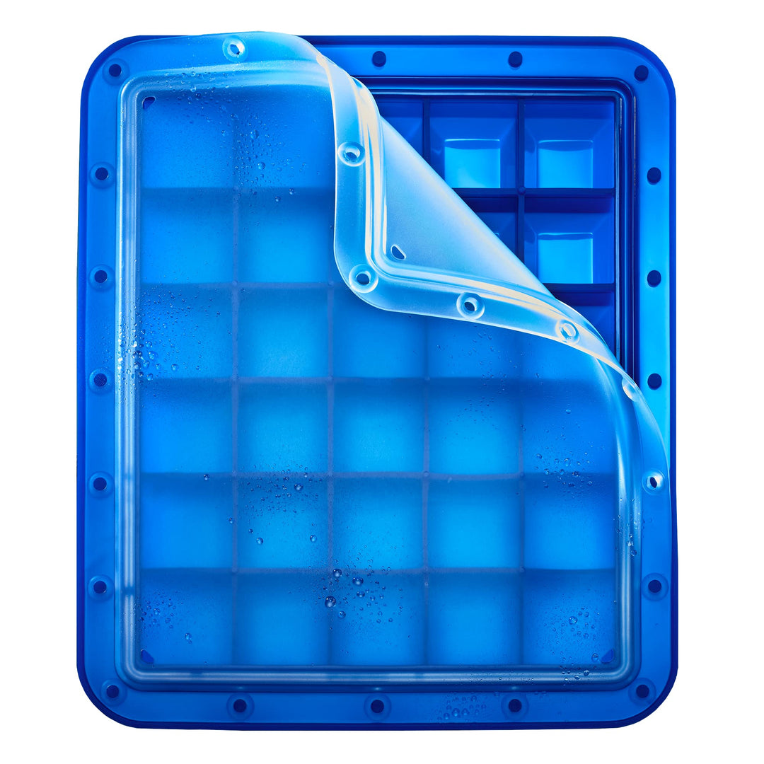 Lurch 240755 Ice Former Arctic Würfel 3cm blau Eiswürfelform für 30 Eiswürfel mit transparentem Deck