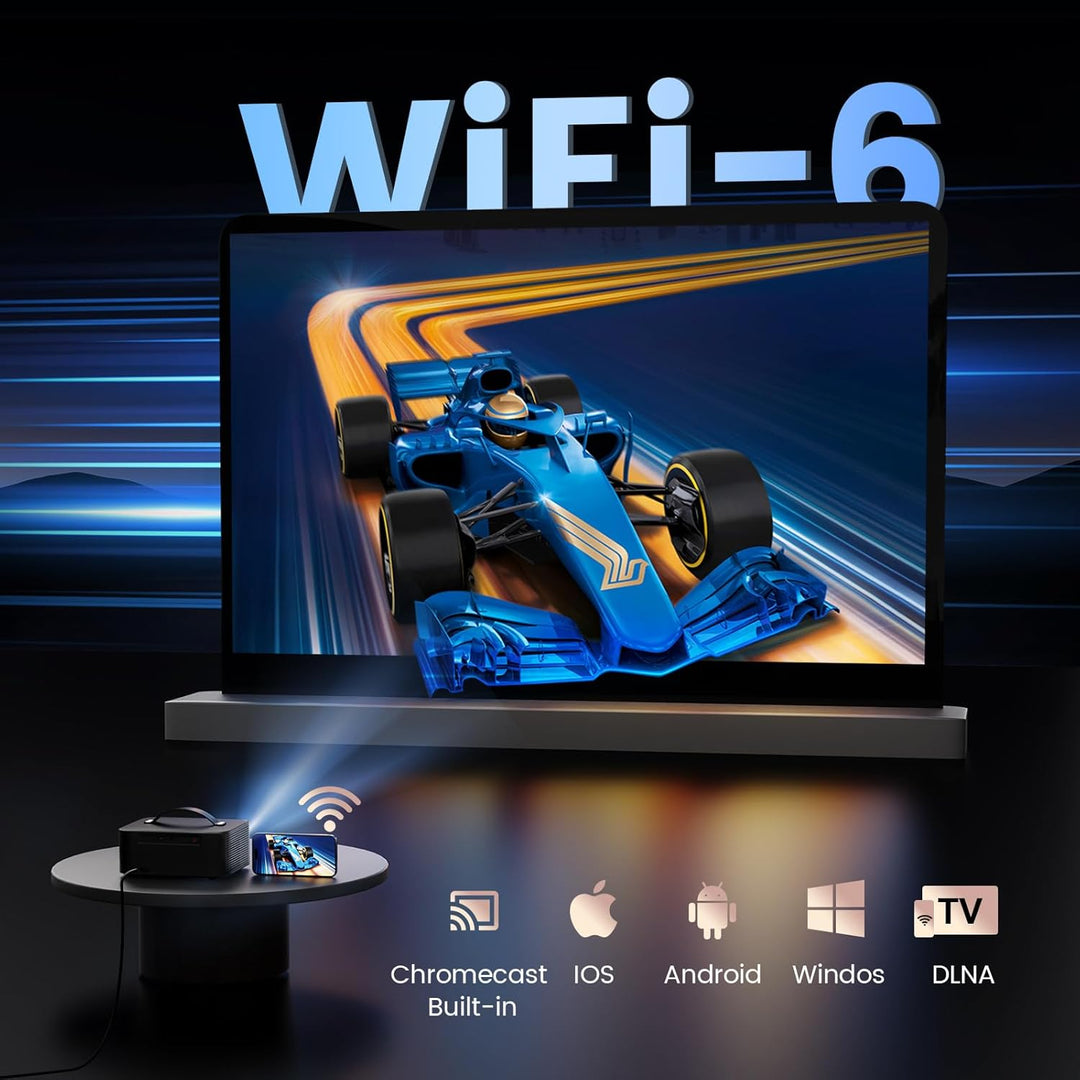 Beamer-4K Passend für Netflix Dolby Audio ONOAYO 1500ANSI HDR10+ HDMI eARC Smart Beamer Heimkino, 10