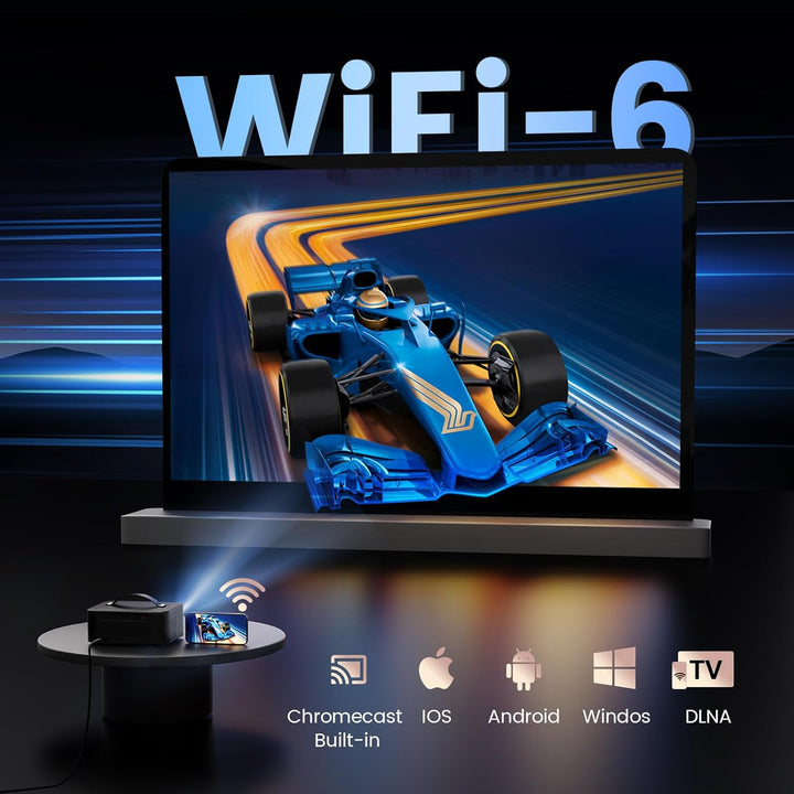 Beamer-4K Passend für Netflix Dolby Audio ONOAYO 1500ANSI HDR10+ HDMI eARC Smart Beamer Heimkino, 10