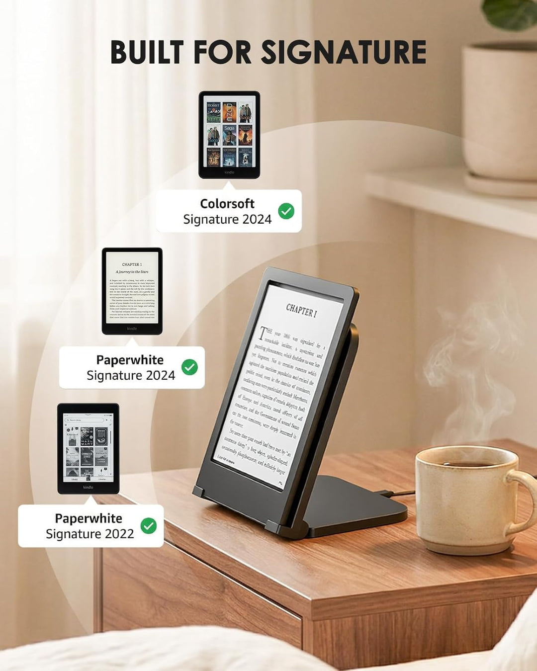 Doohoeek Kabellose Ladestation für Kindle Paperwhite Signature (2022/2024), Colorsoft Signature (202