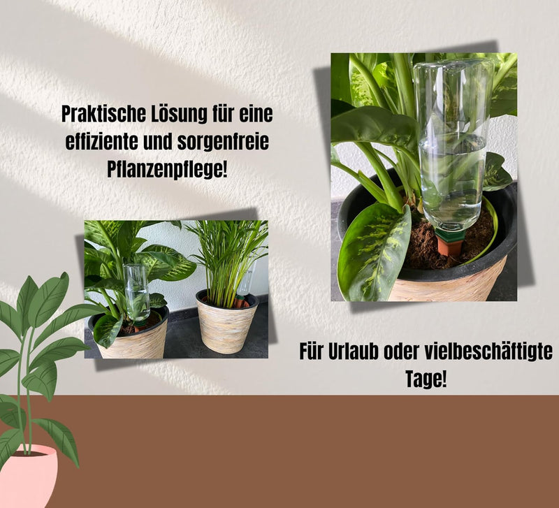 Pflanzenbewässerung | Tonkegel inklusive Adapter und PET Flaschen 750 ml | Bewässerungsspikes für op