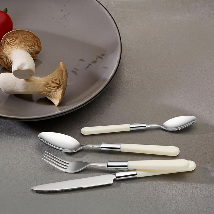 ECHTWERK Besteck Set “Bistro“, mit Kunststoffgriffen, Campingbesteck, Picknickbesteck, leichtes Reis