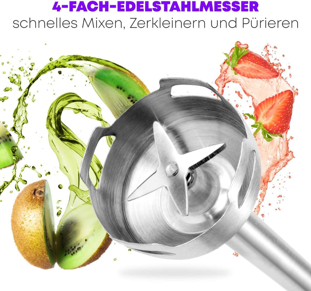 Profi Cook Stabmixer PC-SM 1094 elektrischer Pürierstab mit Edelstahl-Gehäuse und ergonomischen Soft