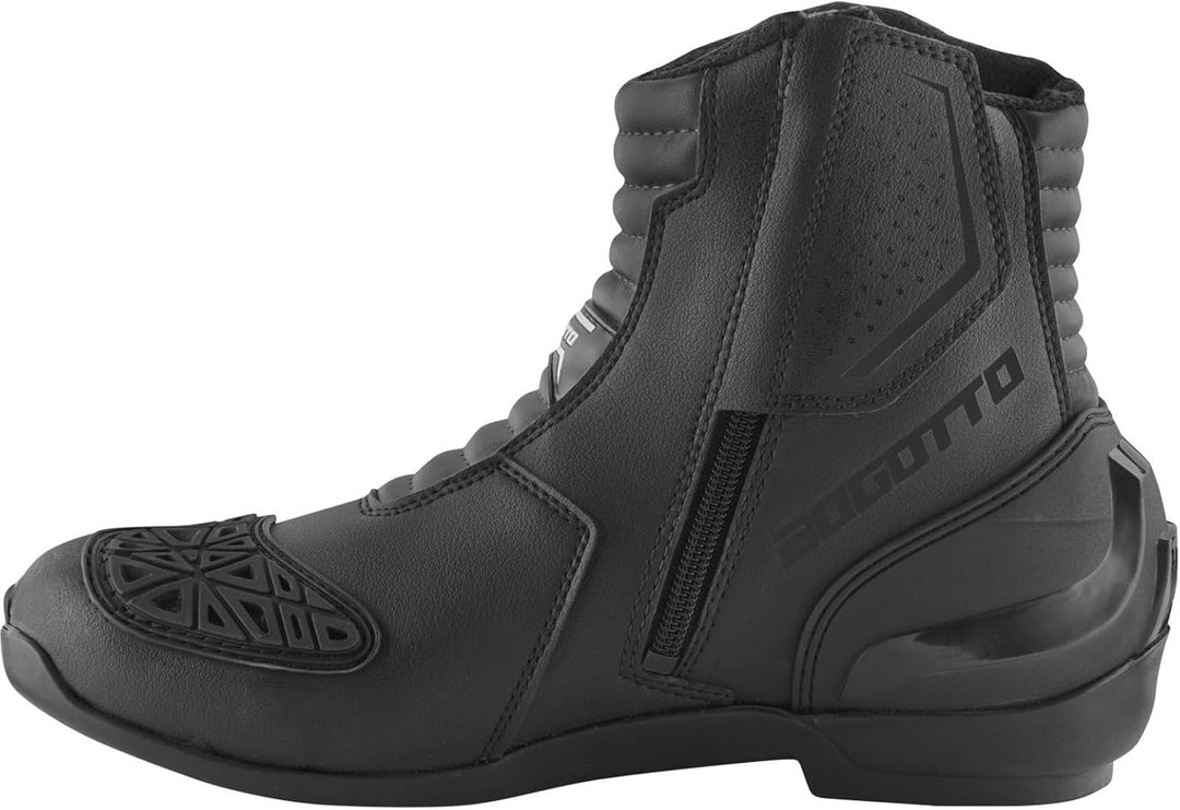 Bogotto Cartagena perforierte Motorrad Stiefel, schwarz, 42 42 EU Schwarz, 42 EU Schwarz