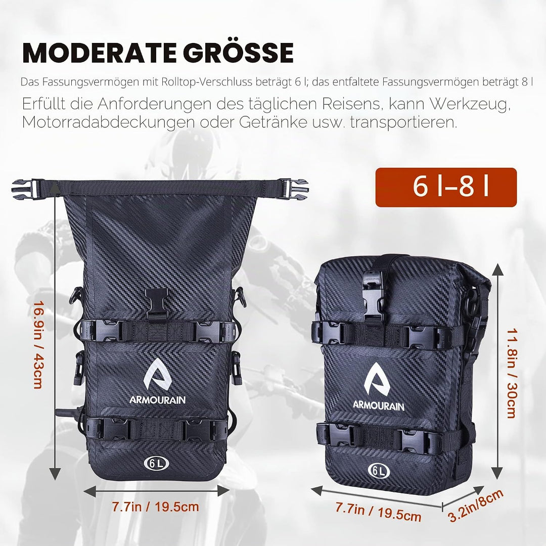 Motorrad Stossstangen Seitentasche Tasche Wasserdicht 6L/8L/15L Motor Sturzbügel Seitentaschen mit S