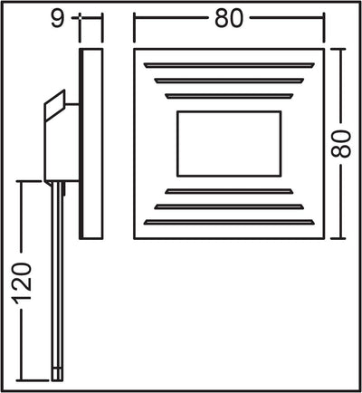 Trango 5er Set SL-053 LED Wandleuchte IP44 *SOFIE* in Eckig, Wandleuchte, Treppenleuchte inkl. je 1