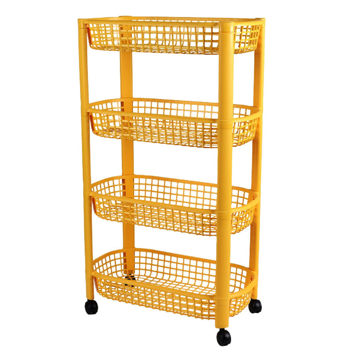 Urban Living Liberty Servierwagen, 4 Ebenen, 46,5 x 26 x 78,8 cm, Mustard Yellow 51068, 51068
