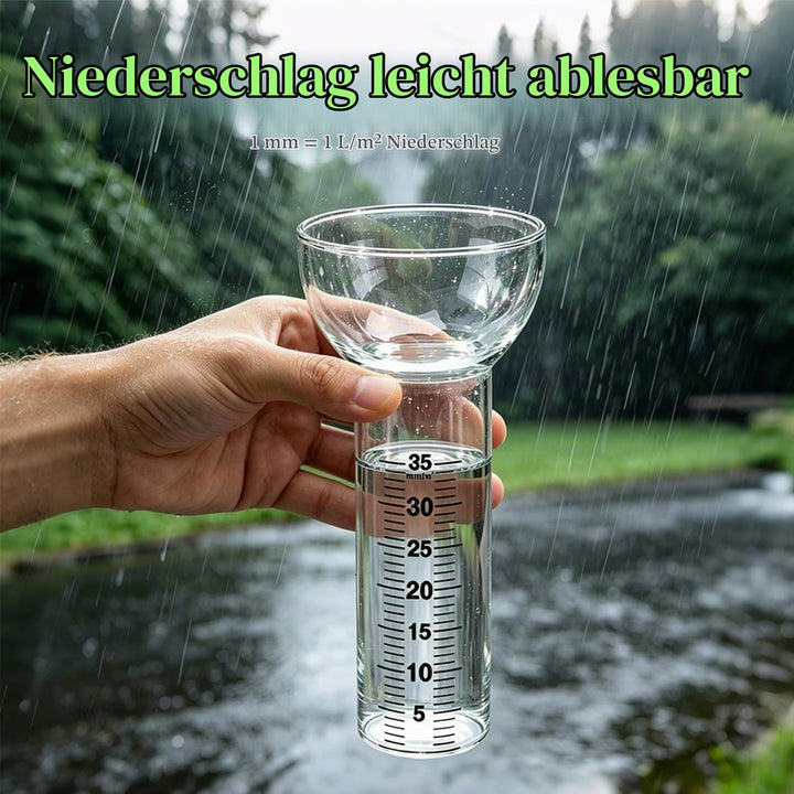 2 Stück Regenmesser Set für 1-35 mm Messungen, Regenmesser Ersatzglas mit Halterung, Outdoor-Regenme