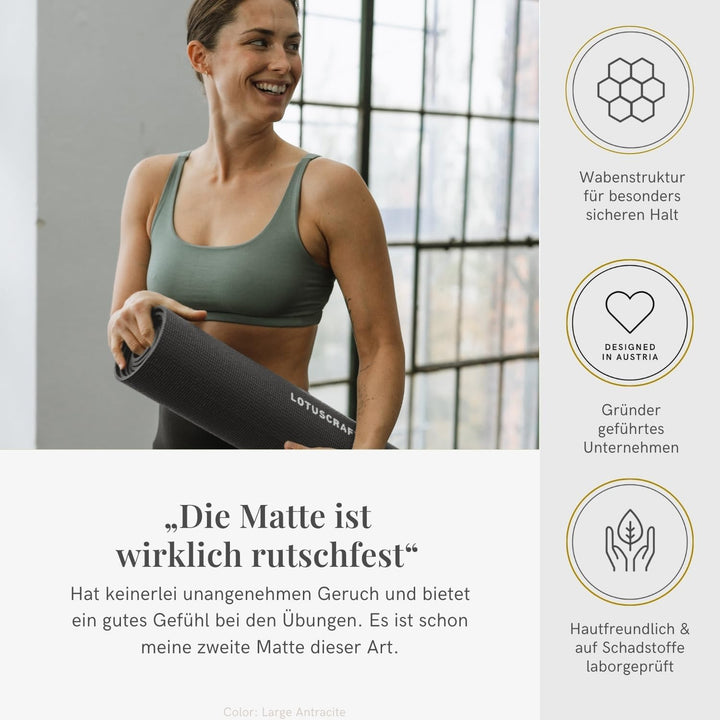 Lotuscrafts Yogamatte Mudra Studio XL [5mm Dicke] - Hautfreundlich & Schadstoffgeprüft - für Anfänge