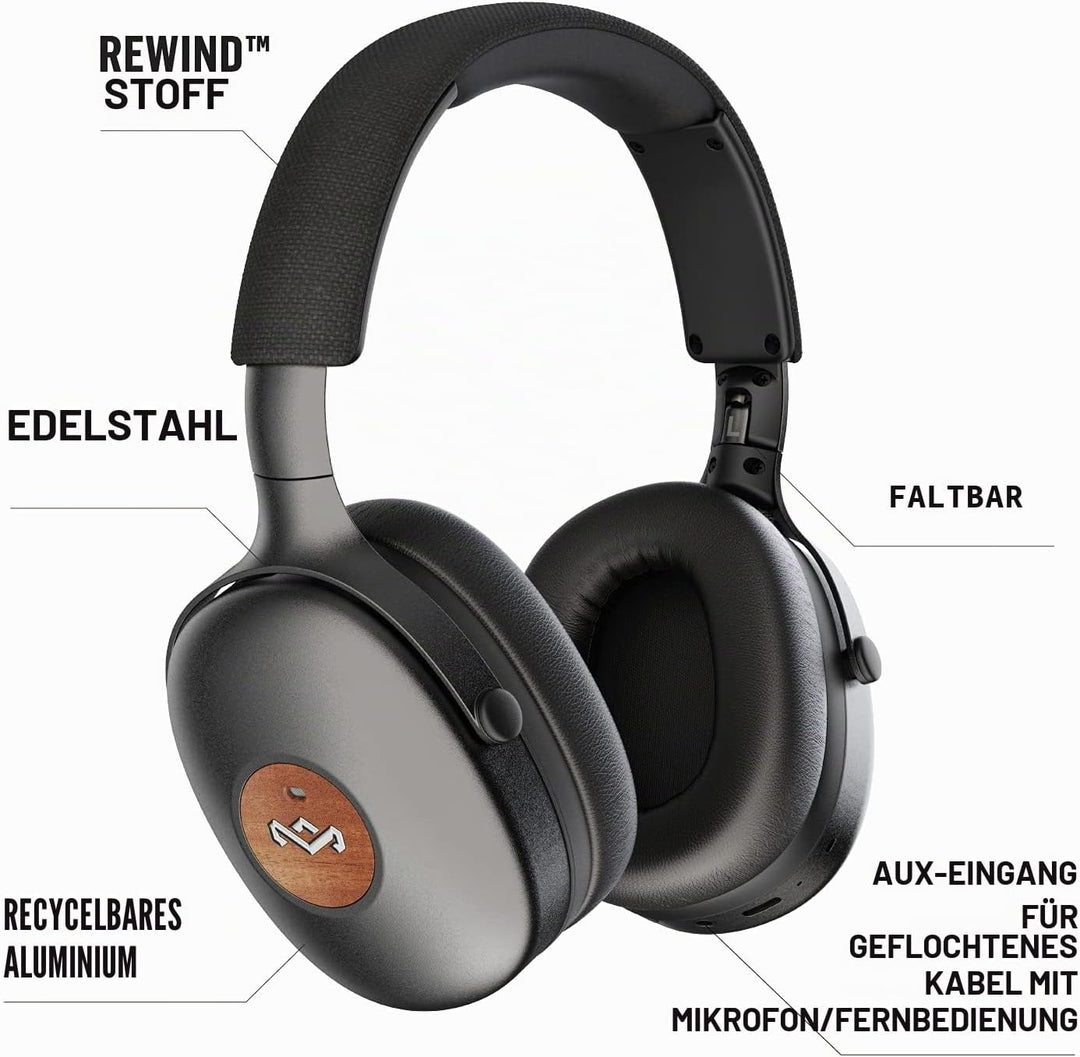 Marley House of Positive Vibration XL ANC Over Ear Noise Cancelling Kopfhörer kabellos Bluetooth - B