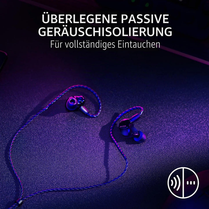 Razer Moray In-Ear-Monitor für Streaming: Hybrid Dual Driver Akustisches Design – Ergonomische Flach
