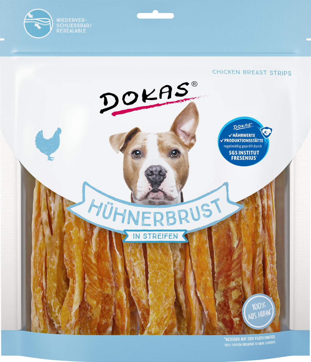 DOKAS Getreidefreier Premium Snack in Streifen für Hunde – Ideal für zwischendurch 5 x 500g