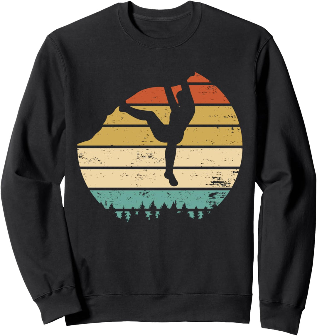 Vintage Klettern Bergsteigen Retro Bouldern Kletterer Natur Sweatshirt